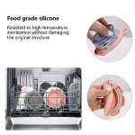 Trumoon Pet Food Can Cover Lids and Spoon Kit, Silicone Lid with Canning Spoon for Cat/Dog Cans. Pet Can Lid with Pet Can Opener for Wet Food Cans(2Can Lids & Spoons(Black&Pink))