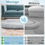 Murago Human Dog Bed for Adults, 75" Long Human Size Dog Bed, Washable, Waterproof, Extra Firm Orthopedic Design, Faux Fur [Light Grey]