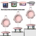 Trumoon Pet Food Can Cover Lids and Spoon Kit, Silicone Lid with Canning Spoon for Cat/Dog Cans. Pet Can Lid with Pet Can Opener for Wet Food Cans(2Can Lids & Spoons(Black&Pink))
