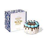 Thoughtfully Pets, Dog Happy Birthday Mini Cookie Cake, Blue, Peanut Butter Flavored, Hand Decorated Hollow Biscuit Cake for All Dog Breeds