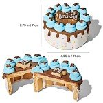Thoughtfully Pets, Dog Happy Birthday Mini Cookie Cake, Blue, Peanut Butter Flavored, Hand Decorated Hollow Biscuit Cake for All Dog Breeds