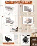 Dog Stairs for Small Dogs,17.5" H,4-Step Dog Steps for High Bed Couch and Sofa,Pet Stairs for Dogs and Cats Climbing with Non-Slip Bottom and Washable Cover,Light Grey