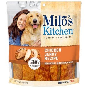 Milo's Kitchen Homestyle Dog Treats, Chicken Jerky, 8.5 Ounce, High Protein, No Artificial Flavors