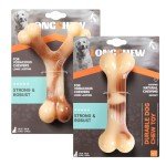 2 Pack Dog Chew Bones for Aggressive Chewers, Tough Nylon Long-Lasting Dog Toys for Large and Medium Dogs, Puppy Teething, Teeth Cleaning, Interactive Durable Chew Toys for Boredom and Anxiety Relief