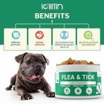 LOLLITIN Flea & Tick Dog Supplement - Made in USA - All Natural - Dog Chews 120 Count - Bacon Flavor - Dog Supplements - Natural Repellent