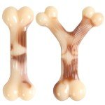 2 Pack Dog Chew Bones for Aggressive Chewers, Tough Nylon Long-Lasting Dog Toys for Large and Medium Dogs, Puppy Teething, Teeth Cleaning, Interactive Durable Chew Toys for Boredom and Anxiety Relief