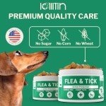 LOLLITIN Flea & Tick Dog Supplement - Made in USA - All Natural - Dog Chews 120 Count - Bacon Flavor - Dog Supplements - Natural Repellent