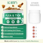 LOLLITIN Flea & Tick Dog Supplement - Made in USA - All Natural - Dog Chews 120 Count - Bacon Flavor - Dog Supplements - Natural Repellent