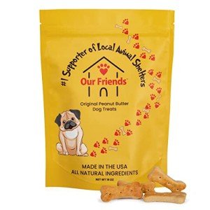Our Friends Dog Bone Treats 14 oz | Healthy Natural Peanut Butter Cookies Perfect for Training | Signature Biscuit Recipe for Small, Medium and Large Dogs