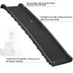 Epetlover 62 Inches Folding Dog Ramp for Cars Trucks SUVs Portable Pet Ramps for Large Dogs Non-Slip Stairs Step Ladder with Raised Siderails, Black