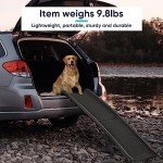 Epetlover 62 Inches Folding Dog Ramp for Cars Trucks SUVs Portable Pet Ramps for Large Dogs Non-Slip Stairs Step Ladder with Raised Siderails, Black