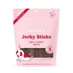 Bocce's Bakery Jerky Stick Dog Treats, Wheat-Free, Made with Limited-Ingredients, Baked in The USA with No Added Salt or Sugar, All-Naural & High-Protein, Beef & Carrot Recipe, 4 oz