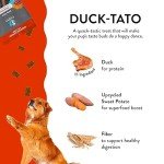 Shameless Pets Jerky Dog Treats, Duck-Tato - Healthy Dog Chews for Digestion Support with Fiber - Dog Treats with Real Cage-Free Duck - Free from Grain, Corn & Soy - 1-Pack