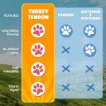 Gootoe Turkey Tendon Dog Treats – 100% USA-Sourced, Natural Snack, Premium Training Chews, Hypoallergenic, Reseal Value Bags, Size for Small Dogs, Bone (Small) 6 Unit/Pack