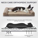 JOEJOY Orthopedic Dog Bed for Large Dogs, Large Dog Couch Bed, U Shape Memory Foam Dog Bed with Removable Washable Cover, Waterproof Lining, Comfy Bolster, 35" x 25" x 6.5", Brown