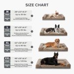 JOEJOY Orthopedic Dog Bed for Large Dogs, Large Dog Couch Bed, U Shape Memory Foam Dog Bed with Removable Washable Cover, Waterproof Lining, Comfy Bolster, 35" x 25" x 6.5", Brown
