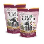 The Lazy Dog Cookie Co. Bitscuits, Horse Treats, Alfalfa, Flax & Peppermint, Pocket Size Biscuits for Horses & Ponies, All Natural Horse Cookies, Made in USA, 14 oz. Bag (Pack of 2)