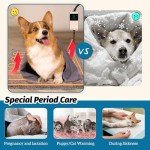 PatiencET Heated Cat Bed, 18'' x 18'' Temperature Adjustable Cat Dog Heating Pad with Timer Indoor, Pet Heating Pad for Cats Dogs, Cat Warming Pad Bed with Metals Chew Resistant Cord