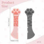 2 Pcs Dog Cat Food Spoon Cat Wet Food Spoon Silicone Pet Food Can Opener Spatula Scoop Mixing Spoons Mini Spatula for Pet Canned Food Cute Paw Cat Food Spoon for Wet Food Small Feeding Jars Spatulas