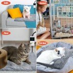 PatiencET Heated Cat Bed, 18'' x 18'' Temperature Adjustable Cat Dog Heating Pad with Timer Indoor, Pet Heating Pad for Cats Dogs, Cat Warming Pad Bed with Metals Chew Resistant Cord