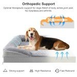 Kimpets Orthopedic Dog Bed for Small Medium Dogs, Waterproof Dog Sofa Beds Medium, Supportive Foam Pet Couch Bed with Removable Washable Cover, Waterproof Lining and Nonskid Bottom Gray