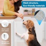 Bulubaky Extra Tall Safety Retractable Baby Gate Adjustable Wide Retractable Dog Gate Mesh Baby Gate Child Gate for Doorway, Hallway, Stair Gates for Kids or Pets (White, 42" Tall x 55" Wide)