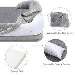 Kimpets Orthopedic Dog Bed for Small Medium Dogs, Waterproof Dog Sofa Beds Medium, Supportive Foam Pet Couch Bed with Removable Washable Cover, Waterproof Lining and Nonskid Bottom Gray