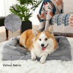 Kimpets Orthopedic Dog Bed for Small Medium Dogs, Waterproof Dog Sofa Beds Medium, Supportive Foam Pet Couch Bed with Removable Washable Cover, Waterproof Lining and Nonskid Bottom Gray
