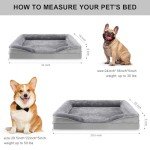 Kimpets Orthopedic Dog Bed for Small Medium Dogs, Waterproof Dog Sofa Beds Medium, Supportive Foam Pet Couch Bed with Removable Washable Cover, Waterproof Lining and Nonskid Bottom Gray