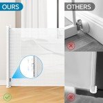 Bulubaky Extra Tall Safety Retractable Baby Gate Adjustable Wide Retractable Dog Gate Mesh Baby Gate Child Gate for Doorway, Hallway, Stair Gates for Kids or Pets (White, 42" Tall x 55" Wide)