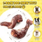 Dog Chew Toys for Aggressive Chewers: 2 Pack Indestructible Dog Toy, Tough Dog Toys for Large Dogs, Dog Bones Nylon Toys for Small, Medium, Large Breed to Keep Them Busy