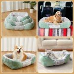 Dog Beds Small Medium Large Size Dog, Cat Beds for Indoor Cats Washable, Rectangle Calming Sleeping Warming Orthopedic Puppy Dog Beds, Non-Slip Bottom Breathable Soft Couch