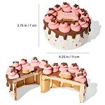 Thoughtfully Pets, Dog Happy Birthday Mini Cookie Cake, Pink, Peanut Butter Flavored, Hand Decorated Hollow Biscuit Cake for All Dog Breeds