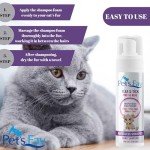 Flea and Tick Waterless Foam Cat Shampoo - Dry Foam Shampoo for Cats and Kittens-Waterless Foam Cat Shampoo -Natural Dry Foam Shampoo