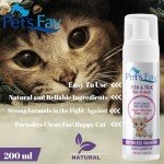 Flea and Tick Waterless Foam Cat Shampoo - Dry Foam Shampoo for Cats and Kittens-Waterless Foam Cat Shampoo -Natural Dry Foam Shampoo