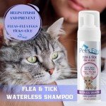 Flea and Tick Waterless Foam Cat Shampoo - Dry Foam Shampoo for Cats and Kittens-Waterless Foam Cat Shampoo -Natural Dry Foam Shampoo