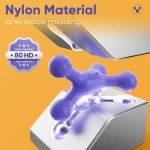 Tough Dog Toys for Aggressive Chewers - 720° Rolling, 80 Shore D Nylon Dog Bones for Medium Dogs, Natural Bacon Flavor Long Lasting Dog Chews Toys, Large, Medium & Small Dog Teething Toys, Blue