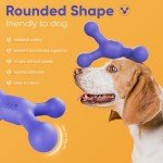 Tough Dog Toys for Aggressive Chewers - 720° Rolling, 80 Shore D Nylon Dog Bones for Medium Dogs, Natural Bacon Flavor Long Lasting Dog Chews Toys, Large, Medium & Small Dog Teething Toys, Blue