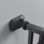 ICERO - Baby Gate Wall Protector - Protect Walls & Doorways from Pet & Dog Gates - for Child Pressure Mounted Stair Safety Gate- 4 Pack, Black