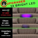 ESCO LITE Escolite UV Flashlight Black Light, 51 LED 395 nM Ultraviolet Blacklight Detector for Dog Urine, Pet Stains and Bed Bug