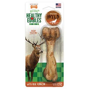 Nylabone Healthy Edibles Natural Long Lasting Venison Flavor Dog Chew Treats Wild Bone Large/Giant(1 Count)