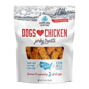 Farmland Traditions Dogs Love Chicken Premium Two Ingredients Jerky Treats for Dogs (3 lbs USA Raised Chicken)