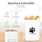 Dog Treat Container w/ Airtight Bamboo Lid 2 Pack - Farmhouse Large Treats Jar - Dog Treat Jars for Kitchen Counter - Dog Treat Jar - Metal Canister for Cookies & Biscuits - Pet Treat Container