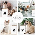 Dog Treat Container w/ Airtight Bamboo Lid 2 Pack - Farmhouse Large Treats Jar - Dog Treat Jars for Kitchen Counter - Dog Treat Jar - Metal Canister for Cookies & Biscuits - Pet Treat Container