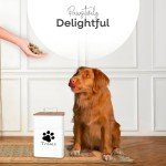 Dog Treat Container w/ Airtight Bamboo Lid 2 Pack - Farmhouse Large Treats Jar - Dog Treat Jars for Kitchen Counter - Dog Treat Jar - Metal Canister for Cookies & Biscuits - Pet Treat Container