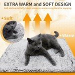 NWK Fluffy Self Warming Thermal Plush Fur Pet Mat for Dogs and Cats, Body Heat Reflecting Cat Bed Mat, Washable, for Sofa & Crate & Kennel & Car Seat (16'' X 20'', Grey)