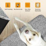NWK Fluffy Self Warming Thermal Plush Fur Pet Mat for Dogs and Cats, Body Heat Reflecting Cat Bed Mat, Washable, for Sofa & Crate & Kennel & Car Seat (16'' X 20'', Grey)
