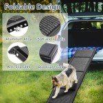 YUDEG Dog Ramp for Car, Folding Dog Ramps for Large Dogs, Dog Stairs for Trucks, Cars and SUV, Supports up to 250 lbs (63'' L x 17'' W)