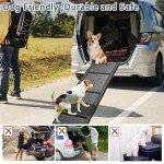 YUDEG Dog Ramp for Car, Folding Dog Ramps for Large Dogs, Dog Stairs for Trucks, Cars and SUV, Supports up to 250 lbs (63'' L x 17'' W)