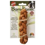 SPOT Bam-Bones Braided Stick - Made with Strong Bamboo Fiber, Durable Long Lasting Dog Chew Toy for Light to Moderate Chewers, for Dogs & Teething Puppies Under 30lbs, 5.75in, Hickory Smoke Flavor